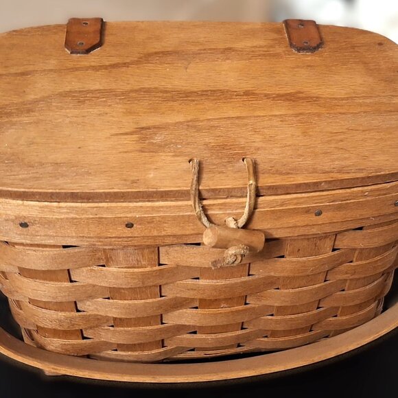 Longaberger 1991 Handmade Baske Wood bottom and top, EUC, REDUCED SHIPPING - Picture 5 of 8